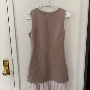 Commense Sleeveless Beige Mini Dress